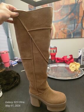 UGG Women's Over-the-Knee Suede Boots in Chestnut
